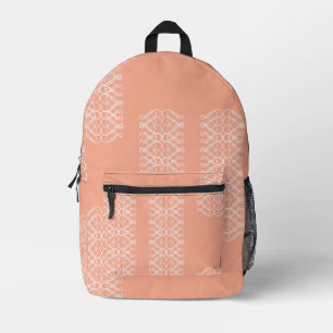 Pale Orange Printed Backpack