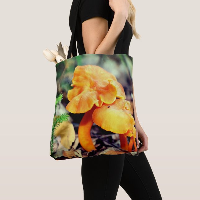 Pale Orange Wild Mushrooms Close Up  Tote Bag (Close Up)