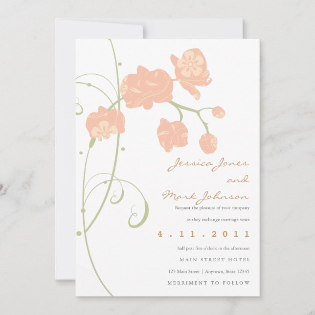 Pale Orchids Invitation (Front)