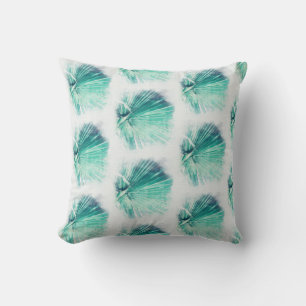Pale Palm Tree Leaf Painted Pattern Cushion