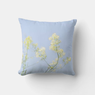 Pale Pastel Blue Sky Wild Flowers Meadow  Cushion