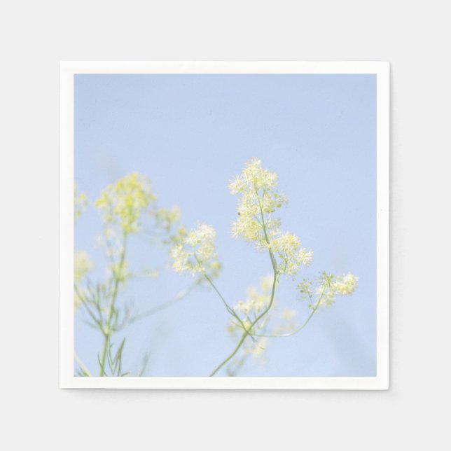 Pale Pastel Blue Sky Wild Flowers Meadow Napkin (Front)