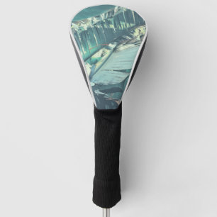 Pale Pastel Green Wild Banana Palm Leaves Golf Head Cover