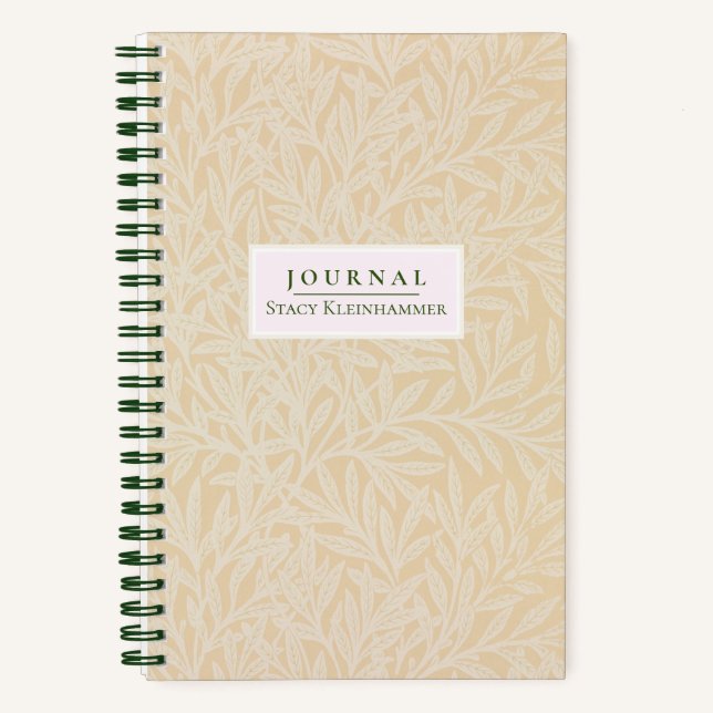Pale Pastel Willow William Morris Dotted Journal (Front)