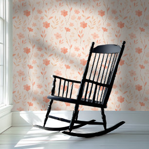 Pale Peach and Pink Delicate Floral Wallpaper