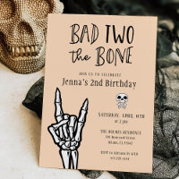 Pale Peach Bad Two The Bone 2nd Birthday Party