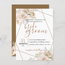 Pale Peach & Brown Floral in Brown Rustic Wedding