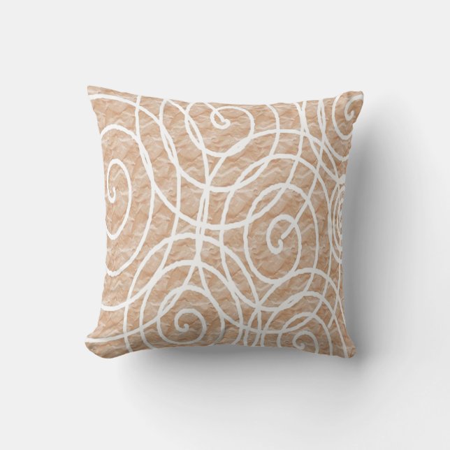 Pale Peach Circles Cushion (Front)