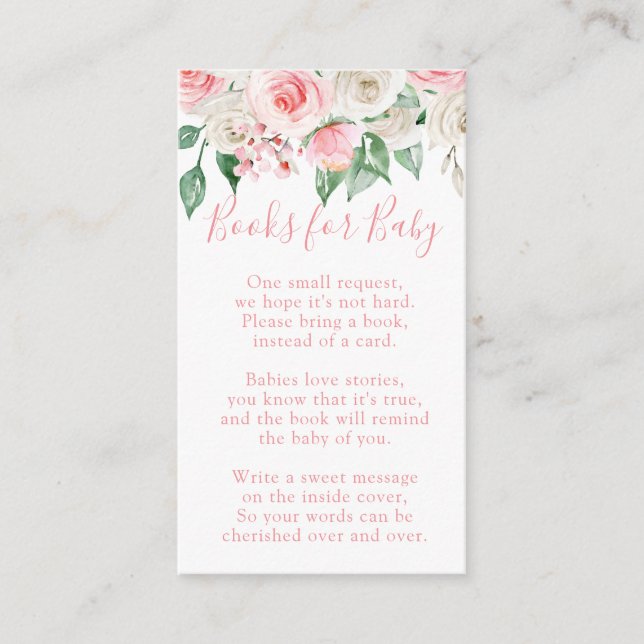 Pale Peach Floral Baby Shower Enclosure Card (Front)