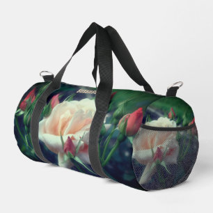 Pale Peach Rose Flower Nature Personalised Duffle Bag