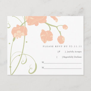 Pale Peachy Pink Orchids RSVP Card