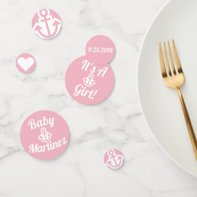 Pale Pink Anchor Customisable Confetti (Group)
