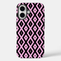 Pale pink and black diamond pattern