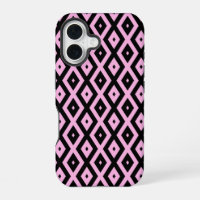 Pale pink and black diamond pattern