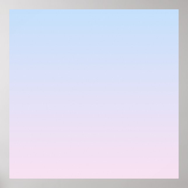 Pale Pink and Blue Gradient Background Poster (Front)