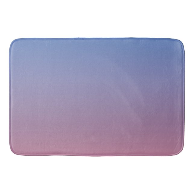 Pale pink and blue gradient ombre bath mat (Front)