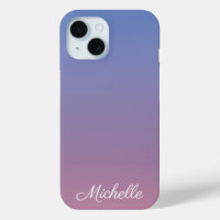 Pale pink and blue gradient ombre