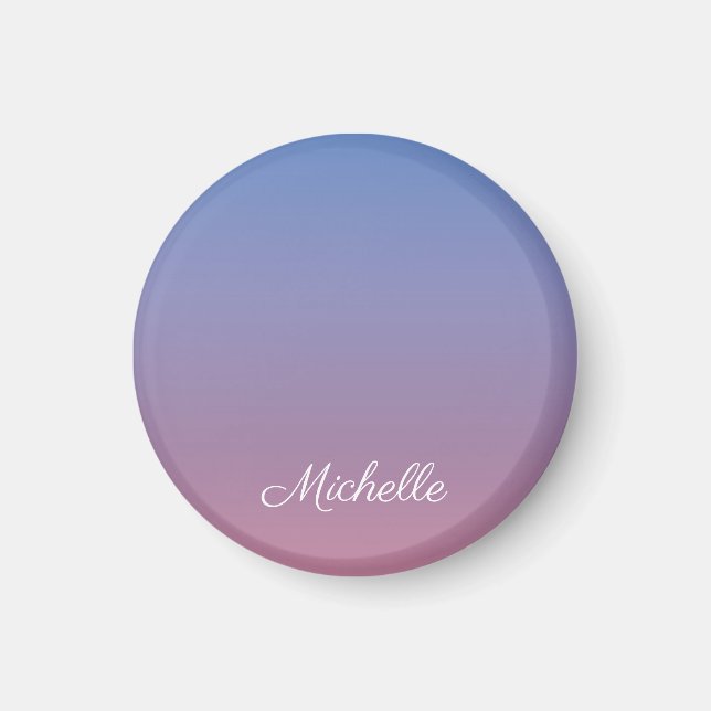 Pale pink and blue gradient ombre magnet (Front)