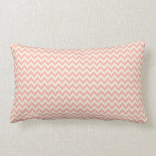 Pale pink and cream chevron lumbar cushion