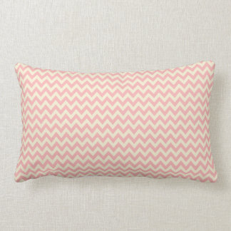 Pale pink and cream chevron lumbar cushion