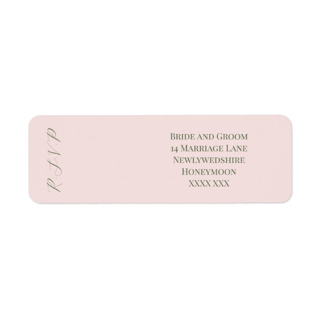 Pale Pink and Dark Green Address Labels  (Front)