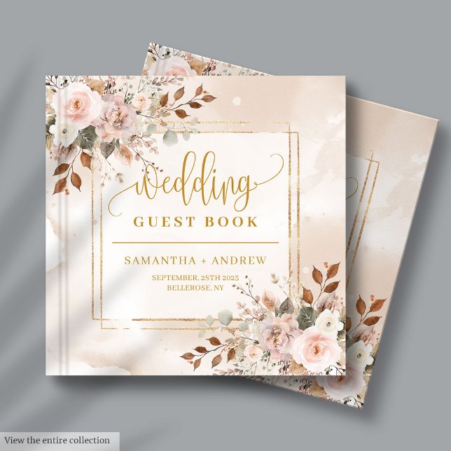 Pale Pink and Gold Fall Florals Wedding Guest Book (Pale Pink and Gold Fall Florals Wedding Guest Book

)
