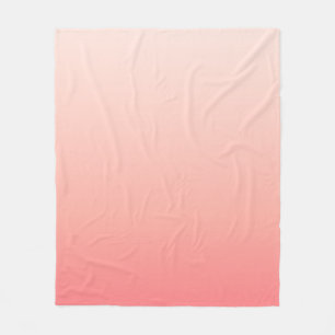 Pale pink and peach gradient fleece blanket