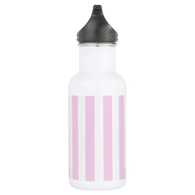 Pale pink and white candy stripes 532 ml water bottle (Right)