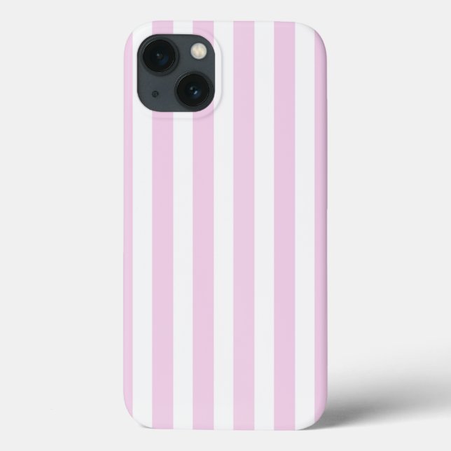 Pale pink and white candy stripes Case-Mate iPhone Case (Back)