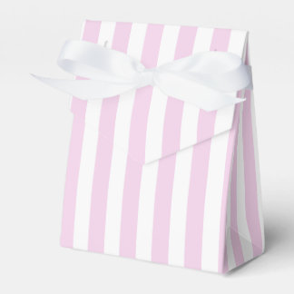 Pale pink and white candy stripes favour box