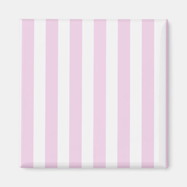 Pale pink and white candy stripes magnet (Front)