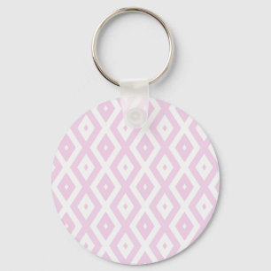 Pale pink and white diamond pattern key ring