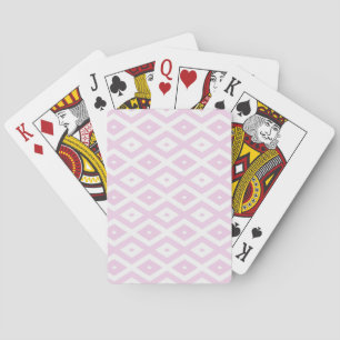 Pale pink and white diamond pattern playing cards