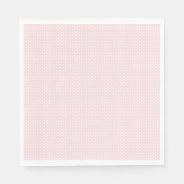 Pale pink and white mini polka dot napkin (Front)