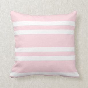 Pale Pink and White Striped Cushion