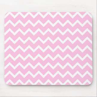 Pale Pink and White Zigzag Pattern. Mouse Pad