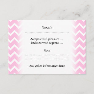 Pale Pink and White Zigzag Pattern. RSVP Card