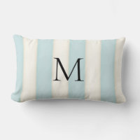 Pale Pink & Antique White Stripes Monogrammed