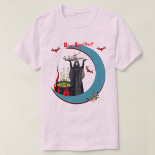 Pale Pink Blue Moon Unisex Halloween T-Shirt