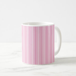 Pale pink candy stripes coffee mug