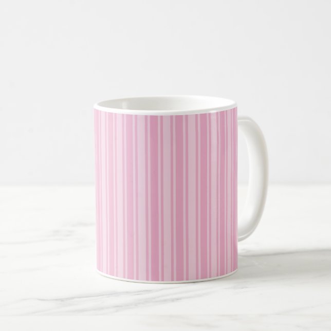 Pale pink candy stripes coffee mug (Front Right)