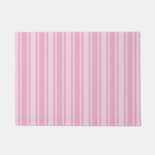 Pale pink candy stripes doormat
