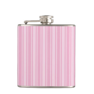 Pale pink candy stripes hip flask