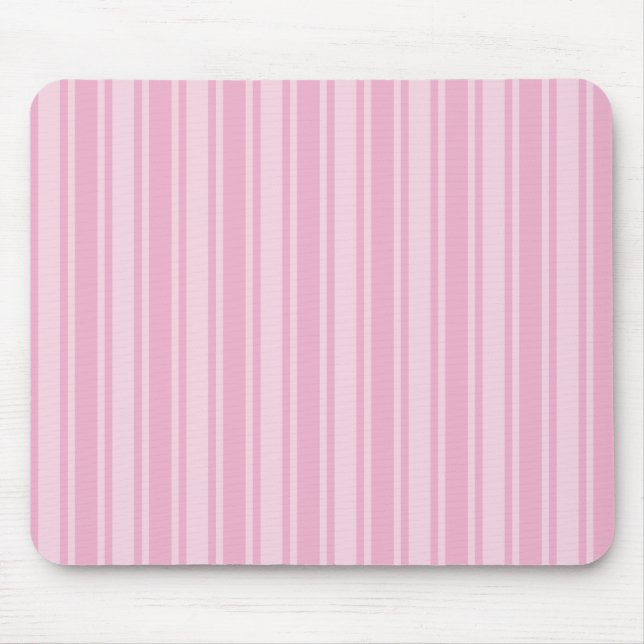 Pale pink candy stripes mouse pad (Front)