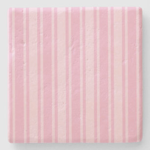 Pale pink candy stripes stone coaster