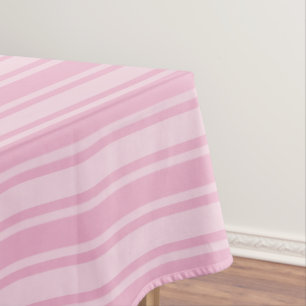 Pale pink candy stripes tablecloth
