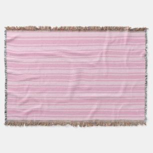 Pale pink candy stripes throw blanket