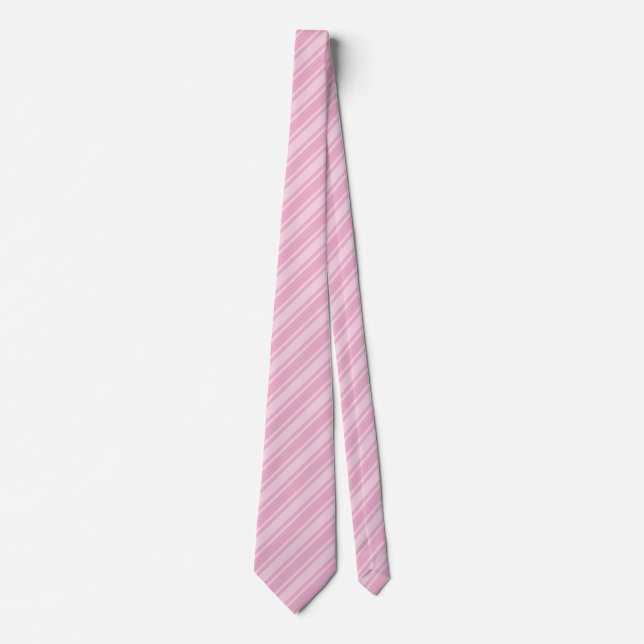 Pale pink candy stripes tie (Front)