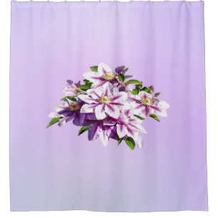Pale Pink Clematis Shower Curtain