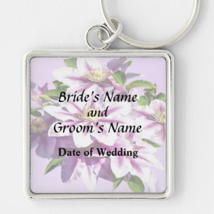 Pale Pink Clematis Wedding Products Key Ring
